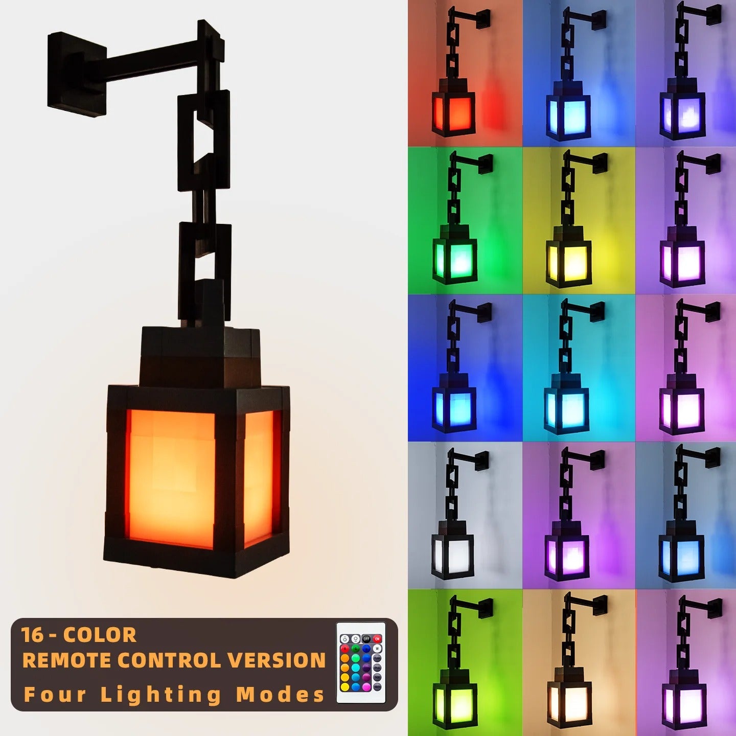 16-Color Minecraft Pixel Lantern