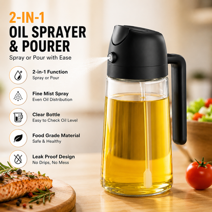 2-in-1 Oil Sprayer & Pourer Bottle
