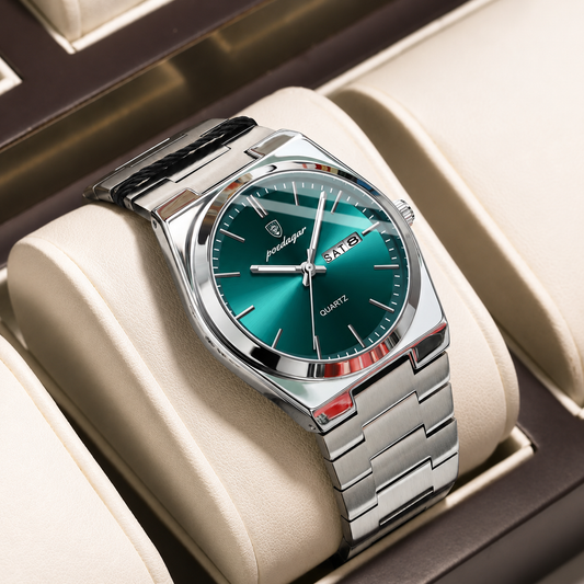 POEDAGAR Luxury Men's Stainless Steel Watch