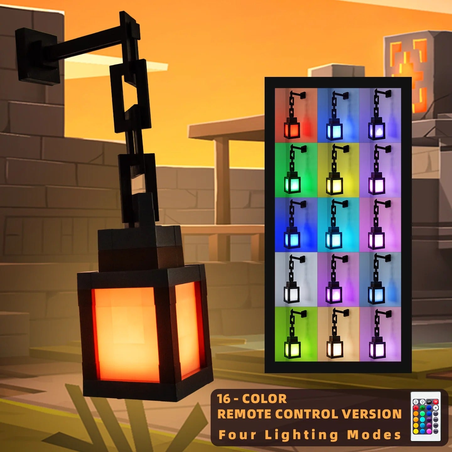 16-Color Minecraft Pixel Lantern