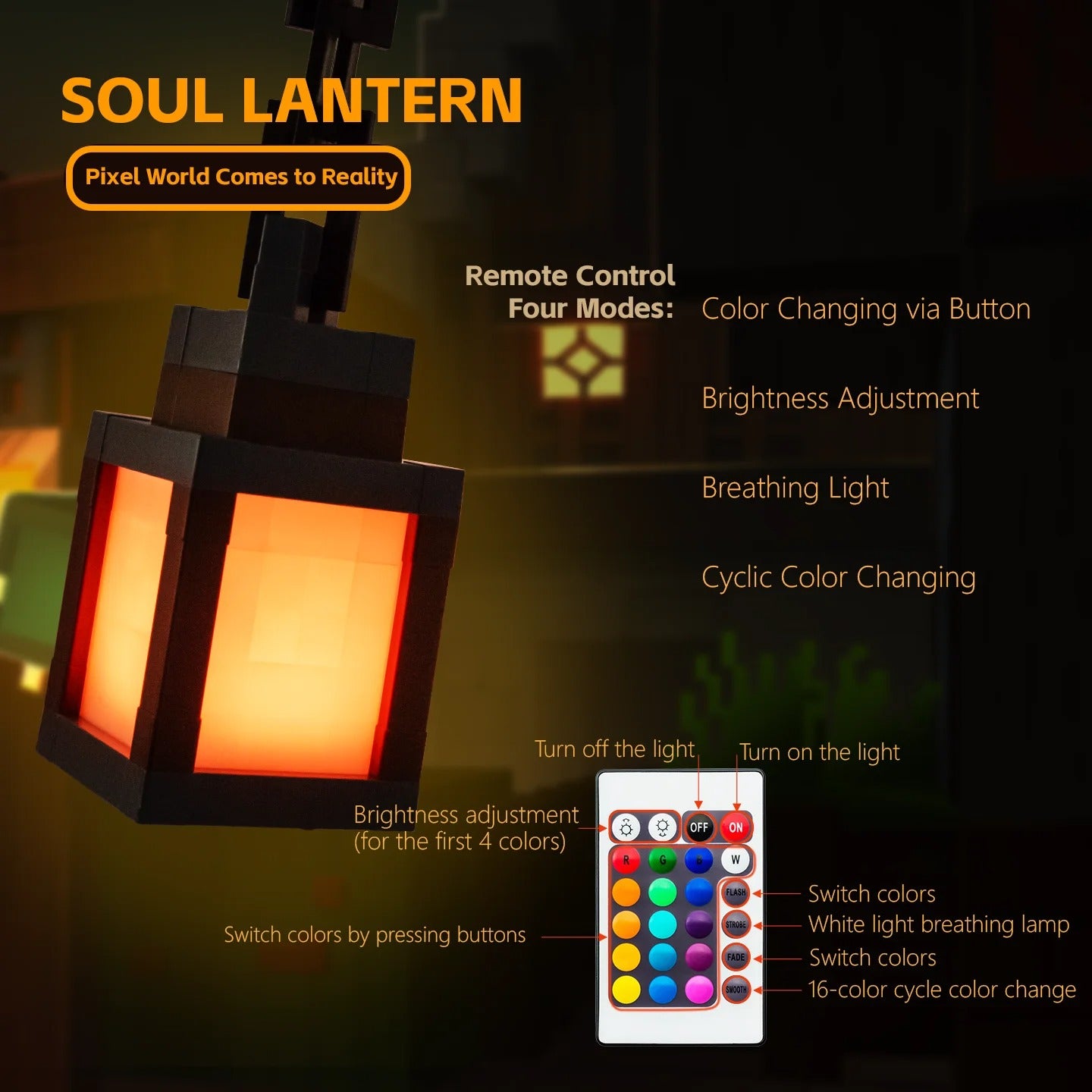 16-Color Minecraft Pixel Lantern