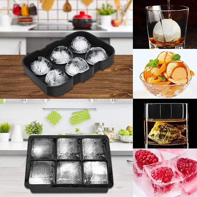 Silicone Ice Cube Tray with Sphere Molds