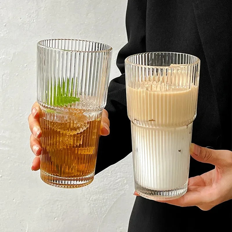 Premium Glass Tumbler with Lid & Reusable Straw