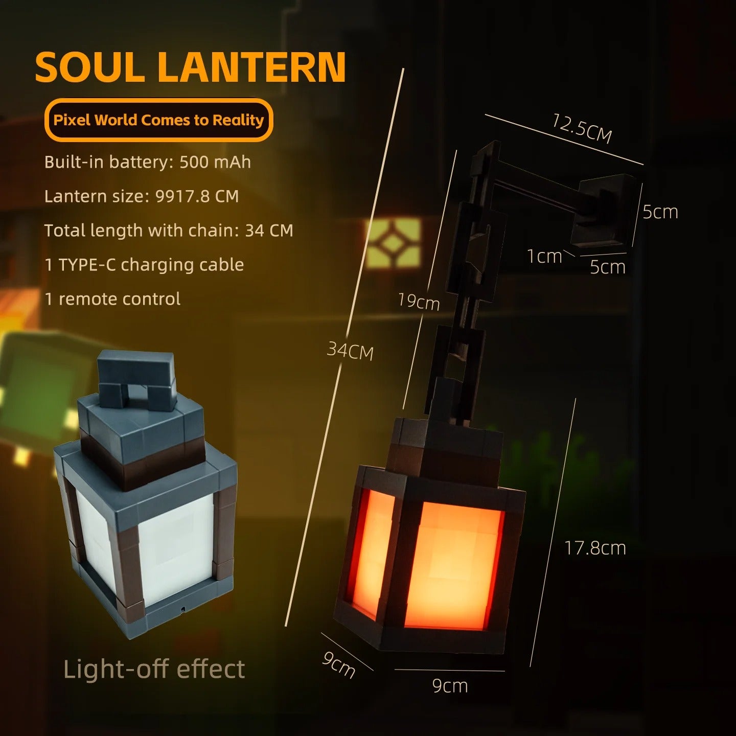 16-Color Minecraft Pixel Lantern